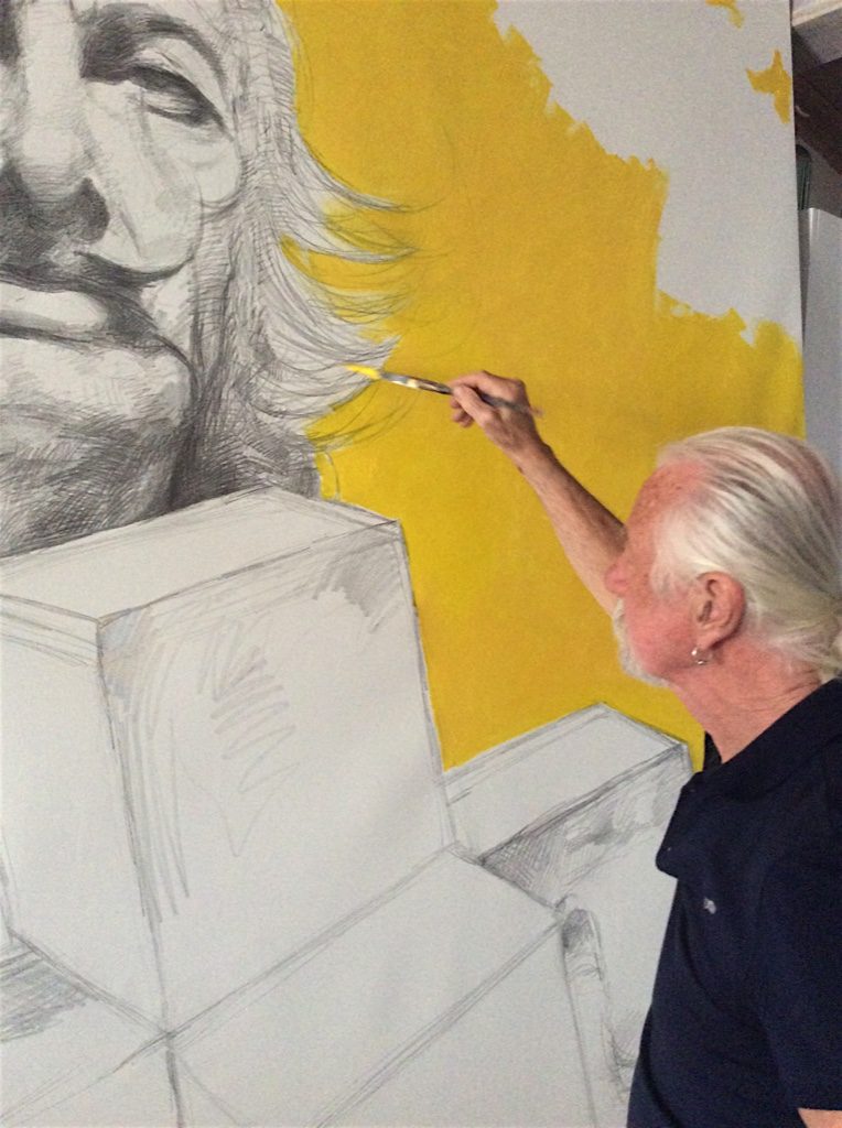 Portrait of Salvador Dali dali-filling-background-by-paul-ygartua