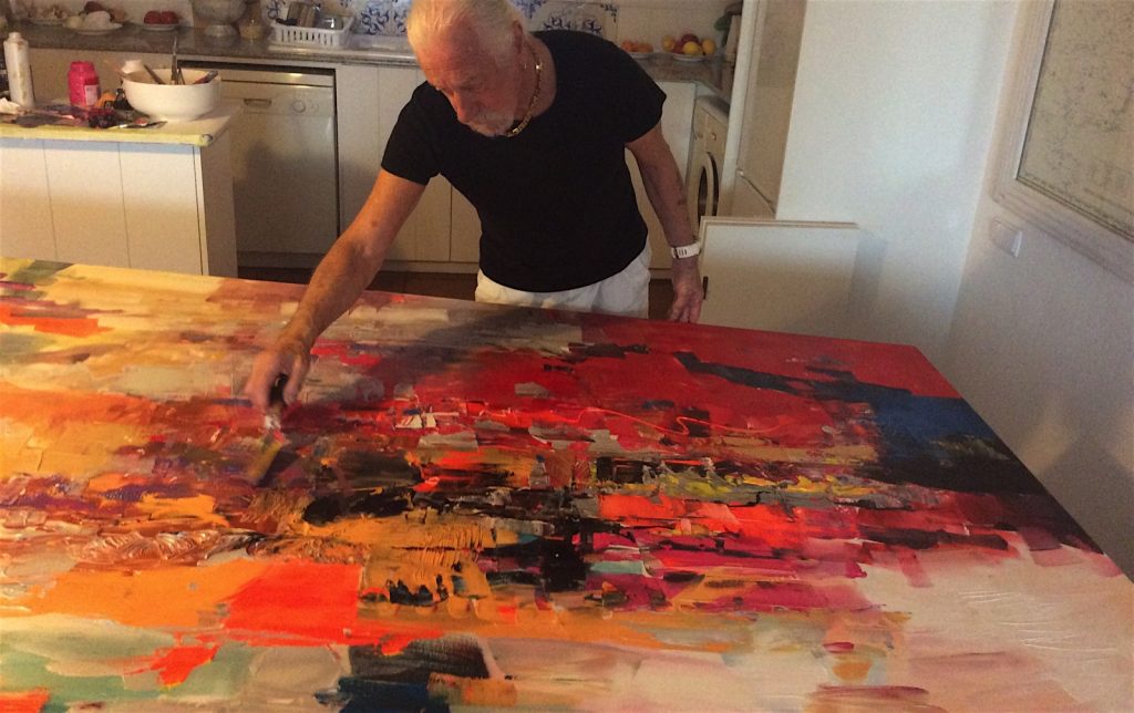 adding-texture-to-abstract-acrylic